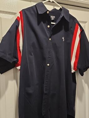 Ralph Lauren POLO JEANS Navy Short Sleeve Nautical/Bowling Shirt
